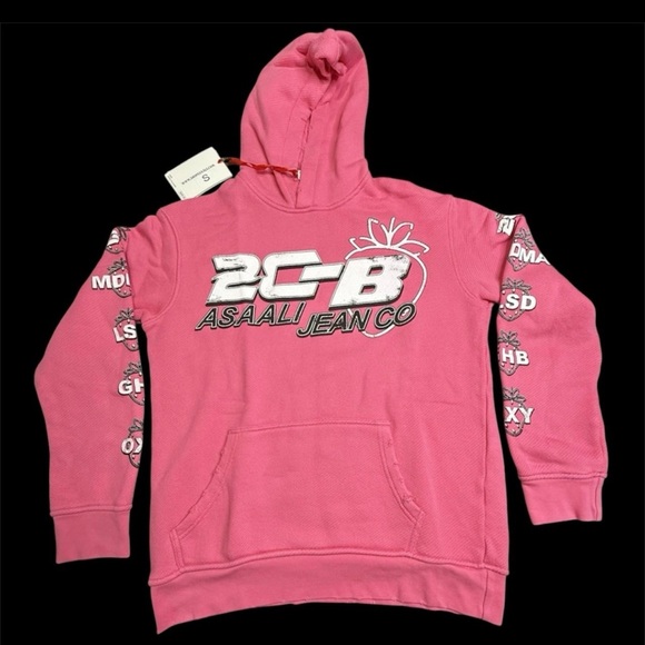 NEW ASAALI Distress Pink Pullover XL - Picture 2 of 6